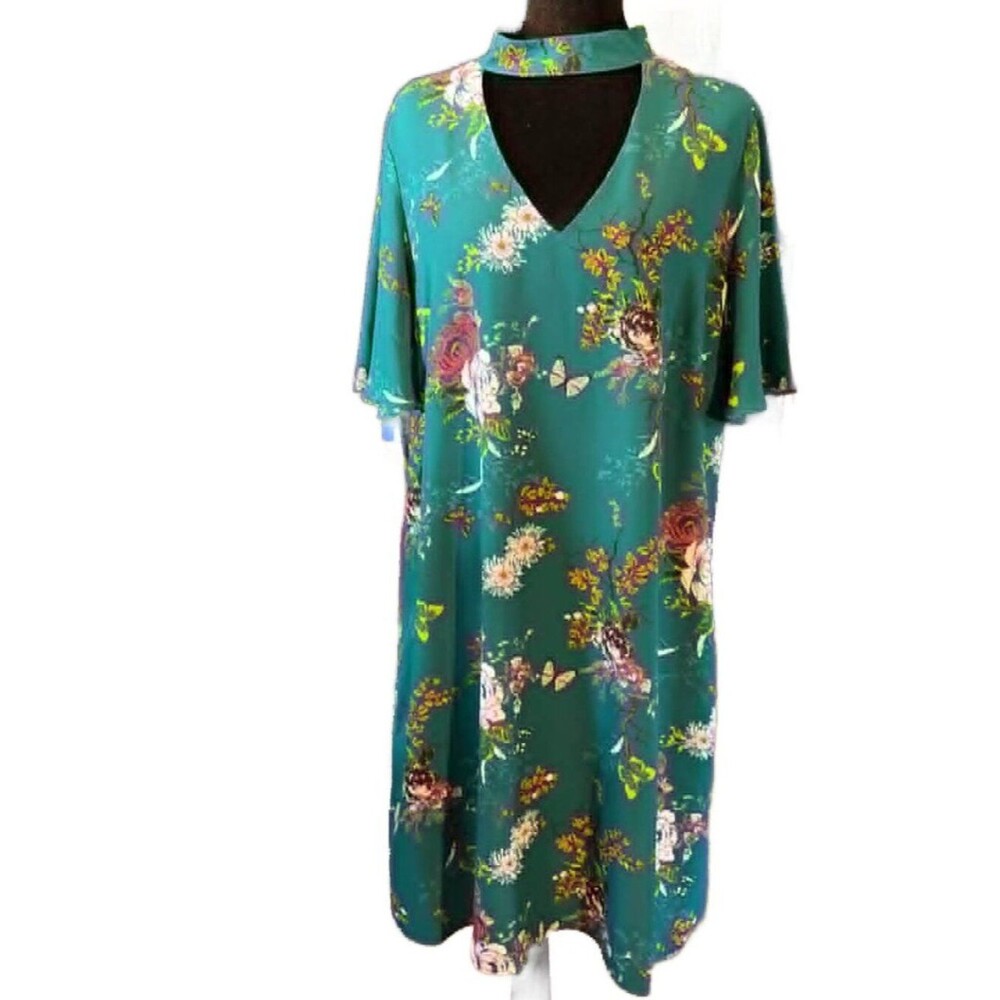 WORTHINGTON green floral midi dress